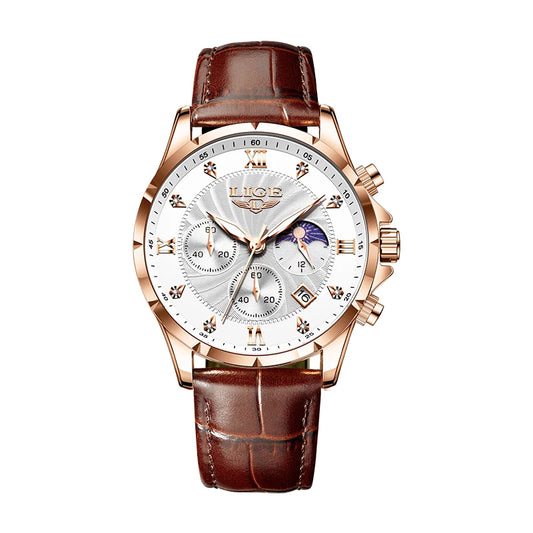 Monarch LIGE LunarChrono – Roman Leather Chronograph