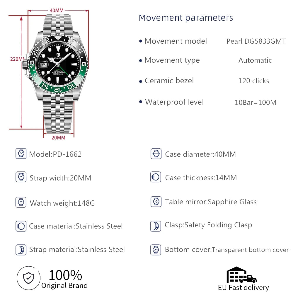 DESIGN PD-1662 - GMT Master Automatic Watch