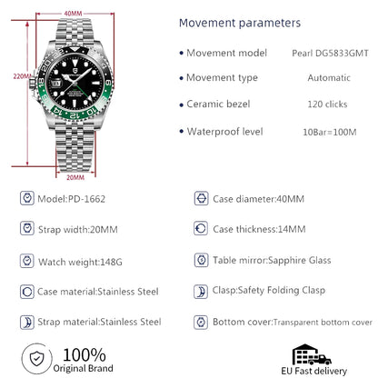 DESIGN PD-1662 - GMT Master Automatic Watch